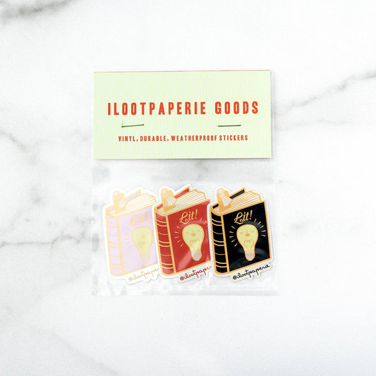 LIT! Holographic Books - Set of 3 Stickers