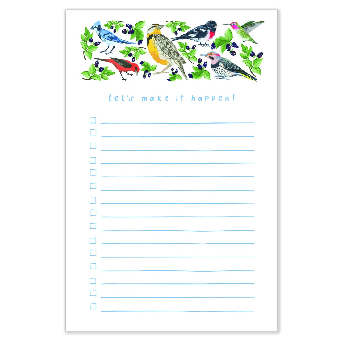 Let's Make It Happen Birds 4x6 To Do Notepad