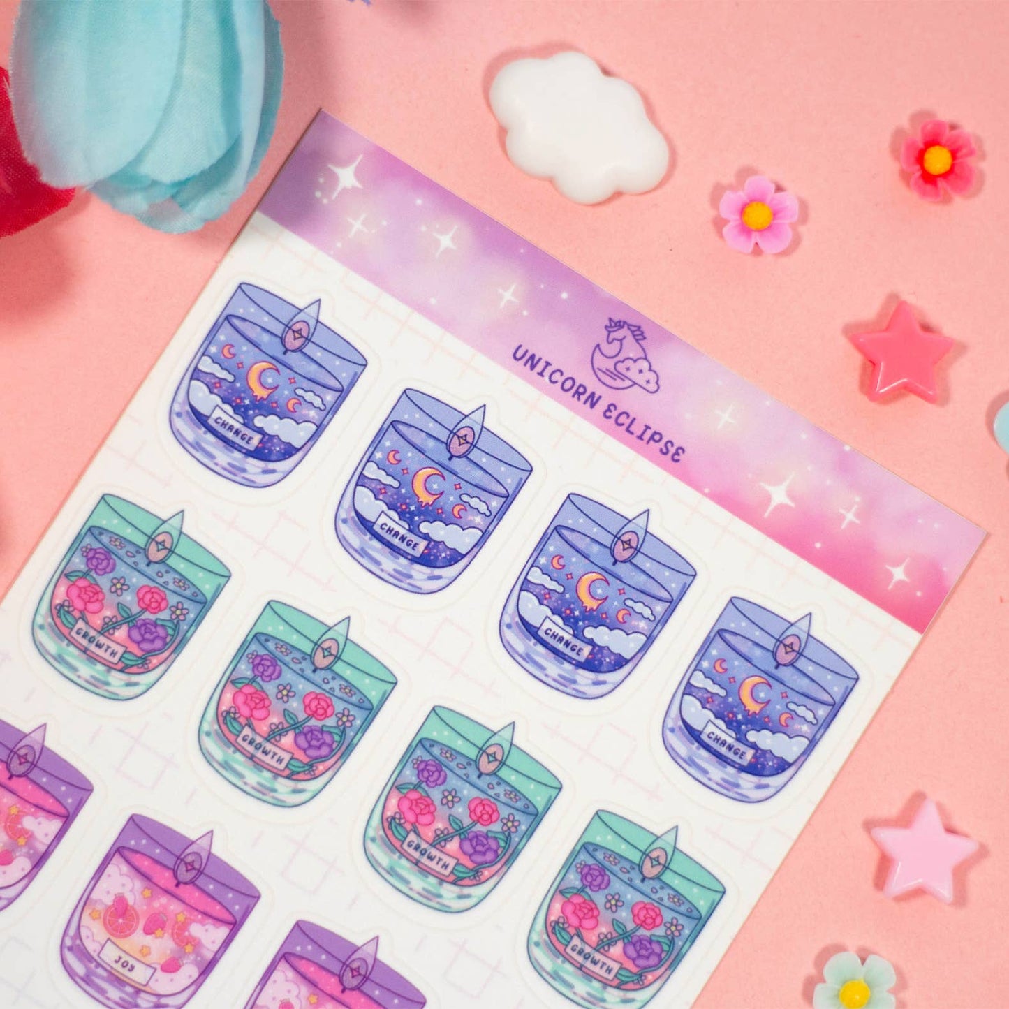 Affirmation Candles Sticker Sheet