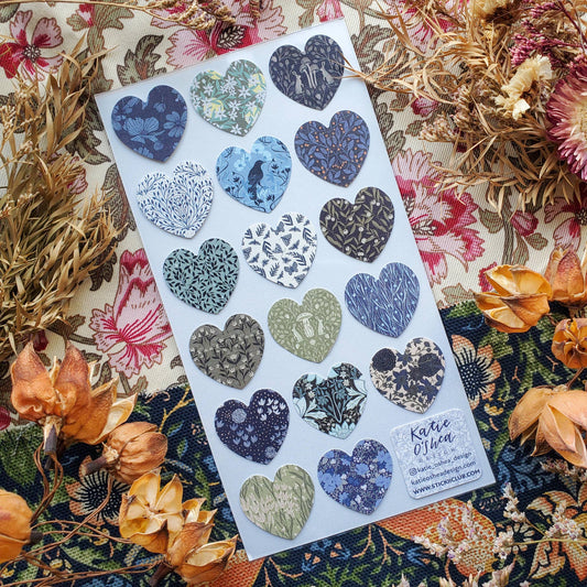 Patterned Hearts Sticker Sheet