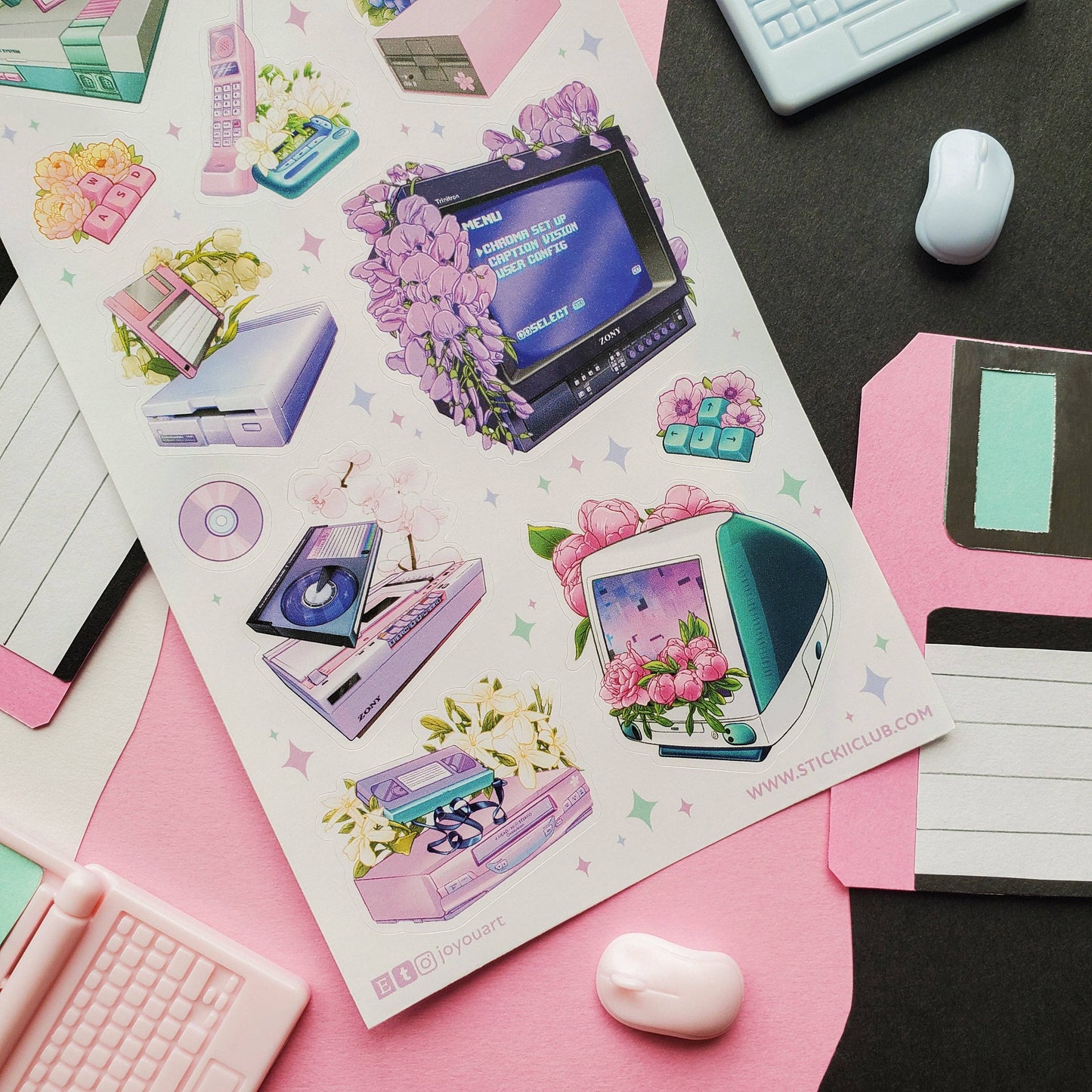 Retro Tech Bloom Sticker Sheet