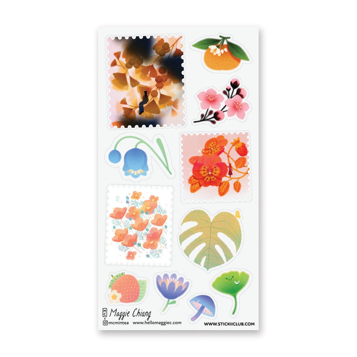 Sunlit Leaves & Blossoms Sticker Sheet