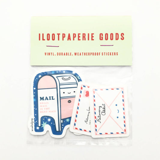 Stationery Love Sticker, Multipack of 3 Stickers: Mailbox / Envelopes