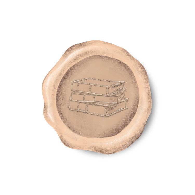 Antique Books Paper Wax Seal Stickers, Set of 12