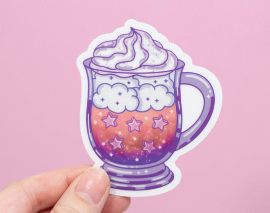 Caffeine Cosmos Clear Vinyl Decal Sticker