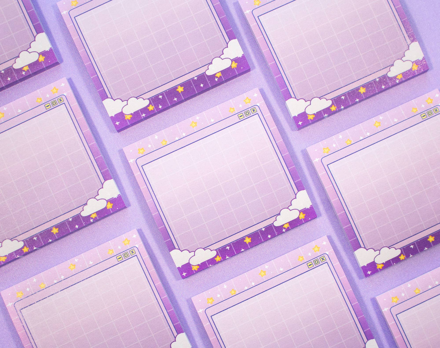 Violet Gradient Clouds Sticky Notes