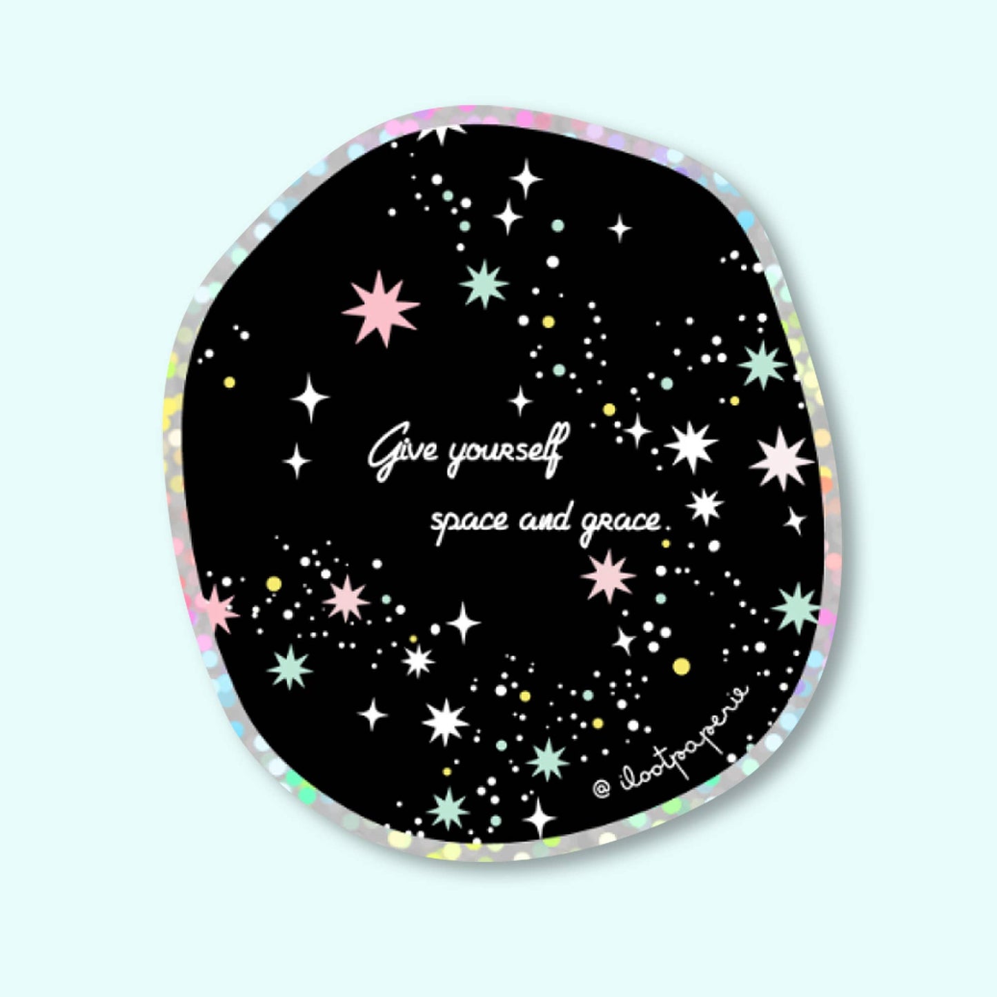 Space and Grace Glitter Sticker