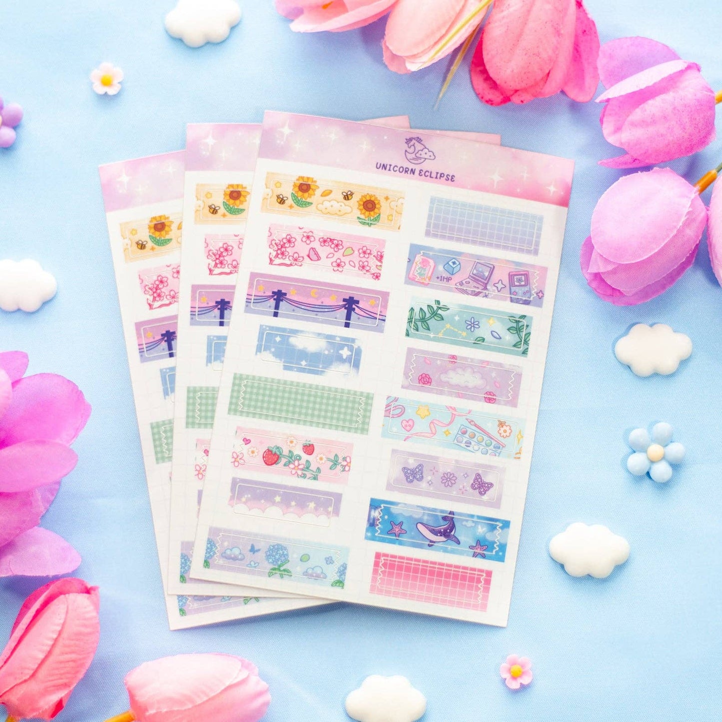 Washi Tape Strips Sticker Sheet