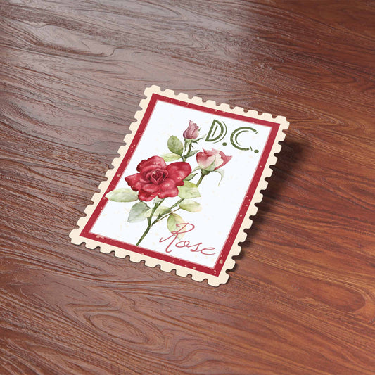 Washington DC Rose Stamp-Style Decal