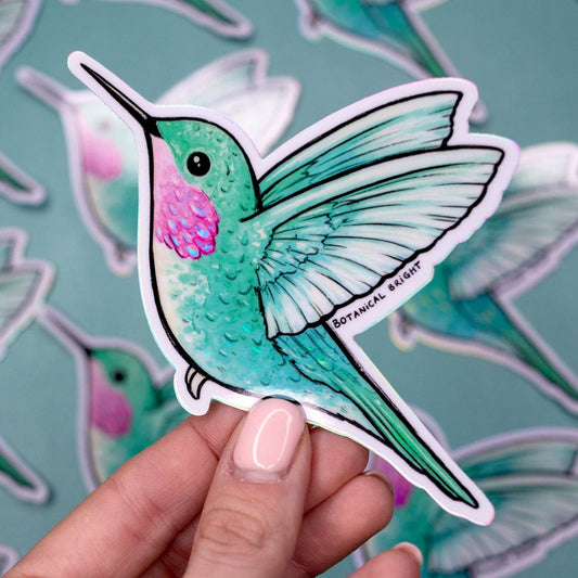 Hummingbird Vinyl Sticker Decal with Holographic Details