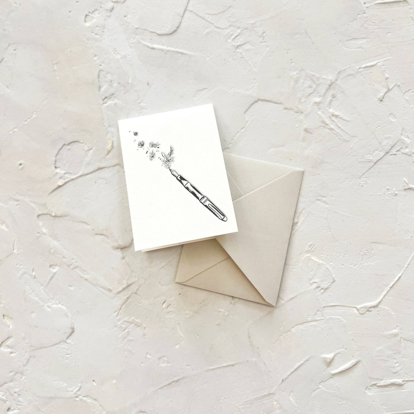 Flourish Floral Fountain Pen Mini Card: single card