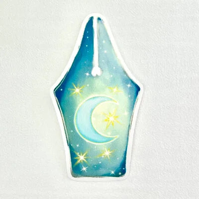 Moon and Stars Fountain Pen Nib sticker