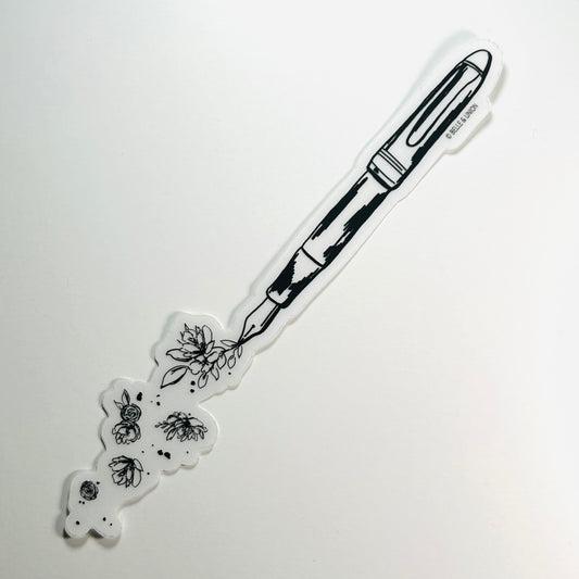 Flourish Floral Fountain Pen sticker