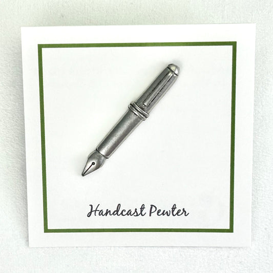 Fountain Pen Pin, Pewter
