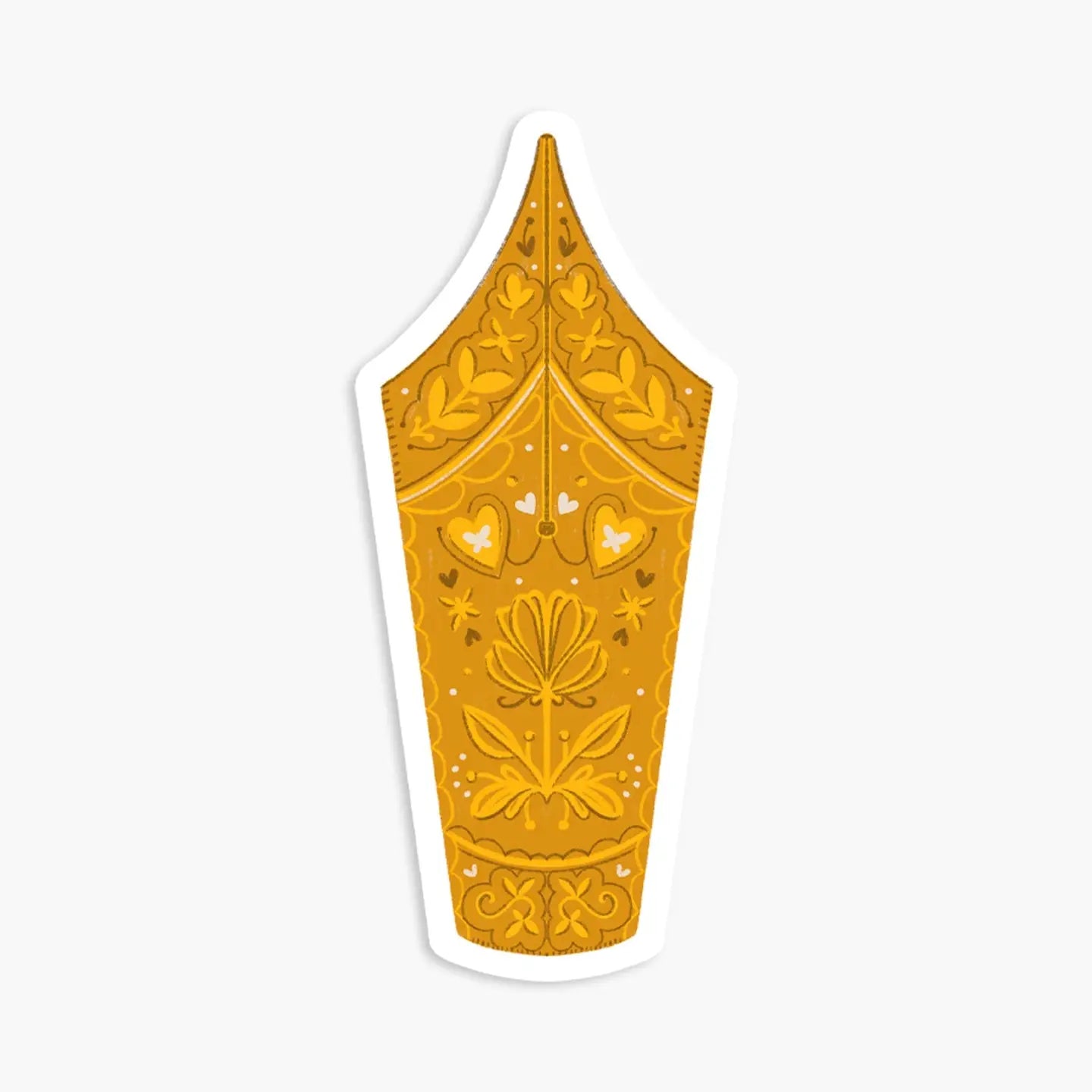 Golden Decorated Nib sticker