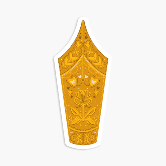 Golden Decorated Nib sticker
