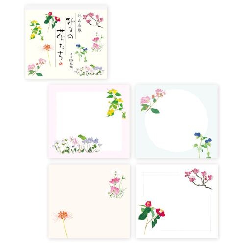 Occasional Flowers Memo Block by Hyogensha | Artwork by Yasuo Toyama