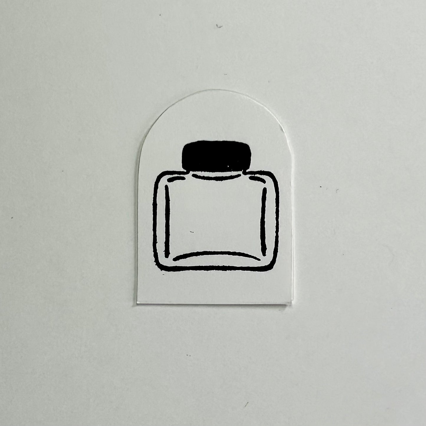 Mini ink bottle stamp, design #1