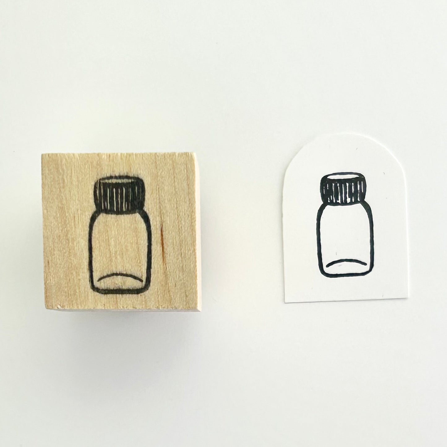 Mini ink bottle stamp, design #3