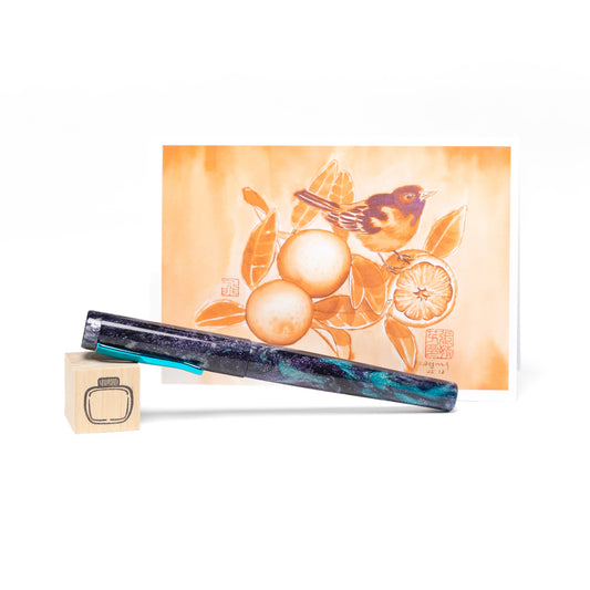 Citrus Song - Oriole with Oranges Notecard