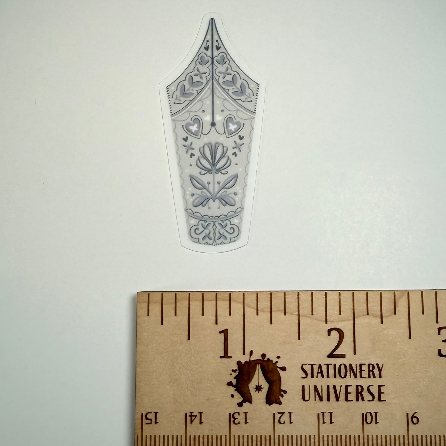 Silver Decorated Nib sticker