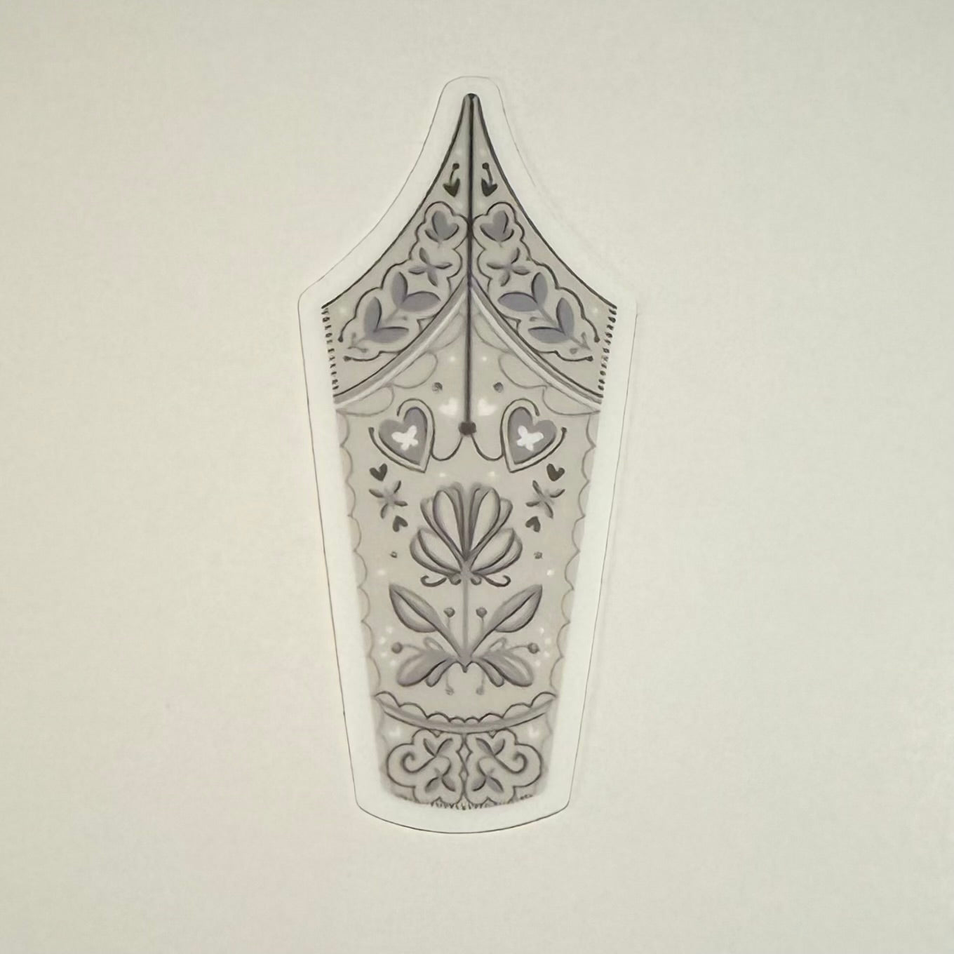 Silver Decorated Nib sticker
