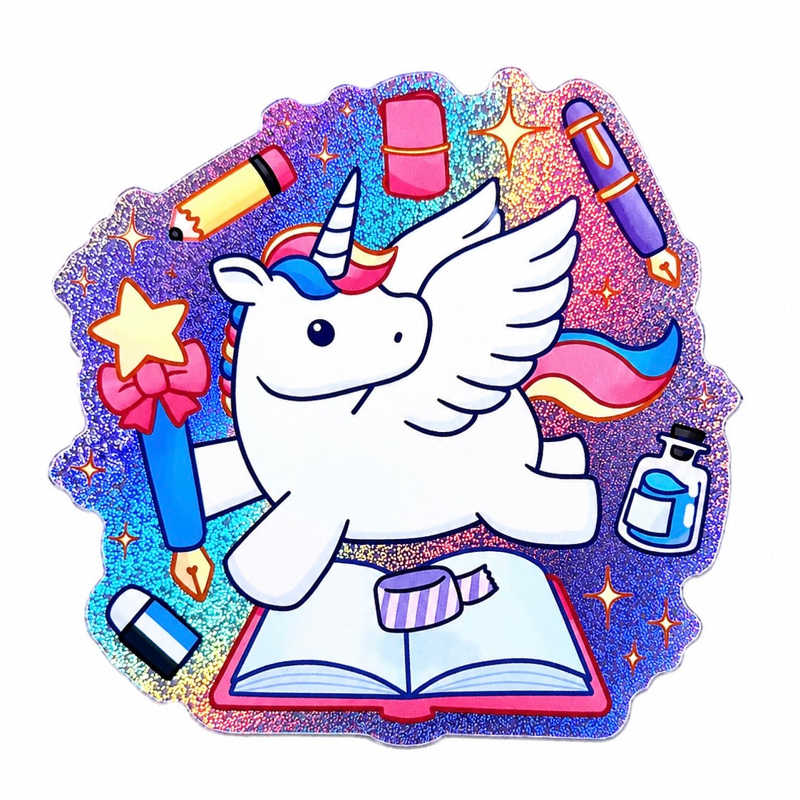 Inkicorn Enchanted Stationery Sticker - Glitter Vinyl Decal by Inky Converters x Stationery Universe