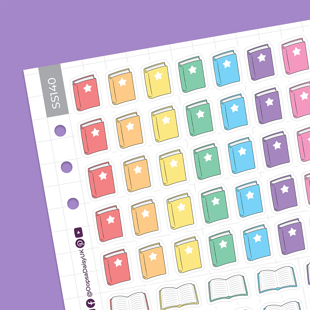 Rainbow Books A5 sticker sheet