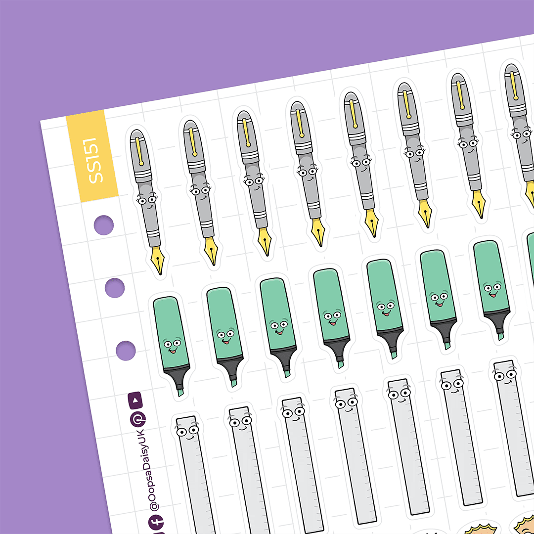 Stationery Gang A5 sticker sheet