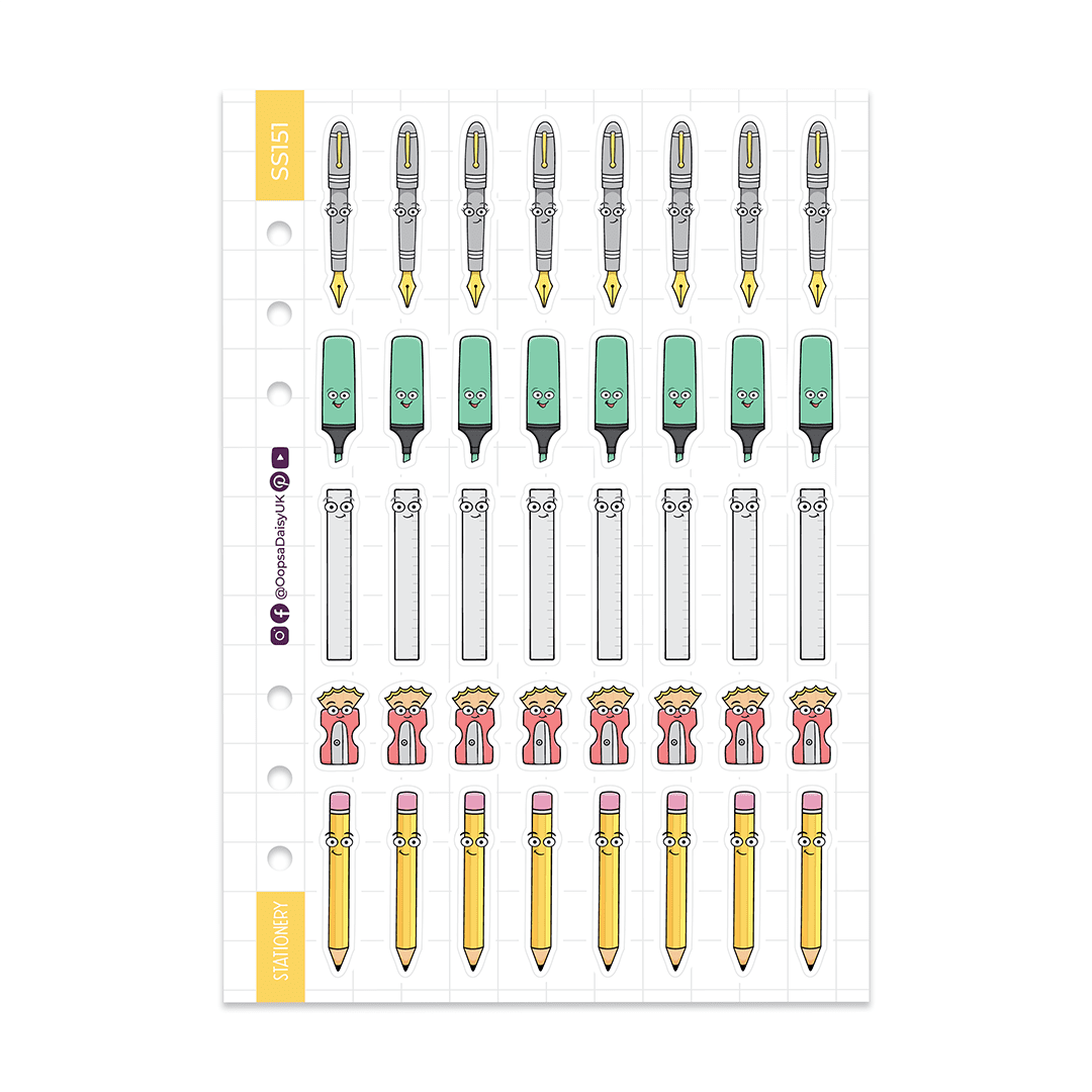 Stationery Gang A5 sticker sheet