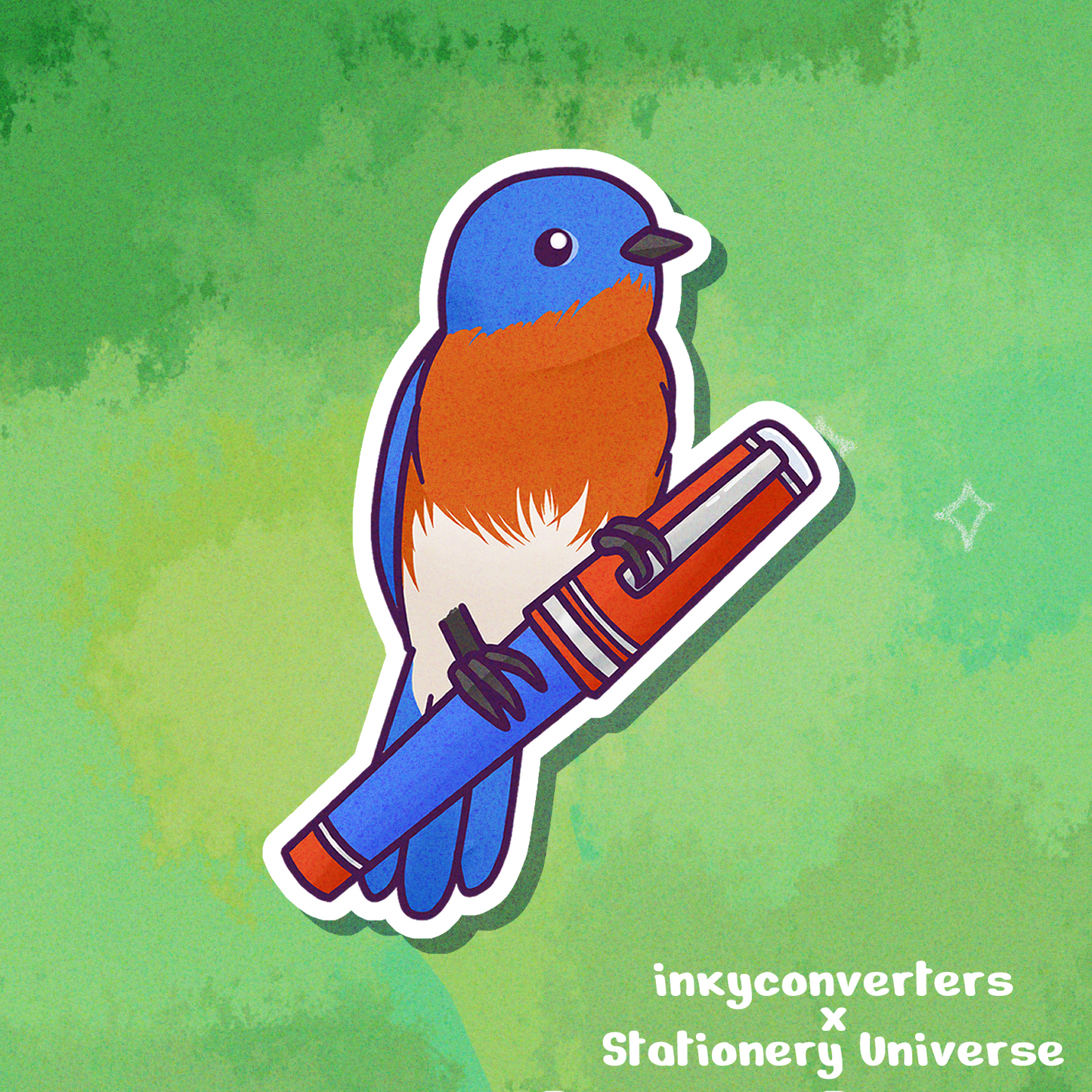 Bluebird Perched on a Pro Gear Vinyl Decal