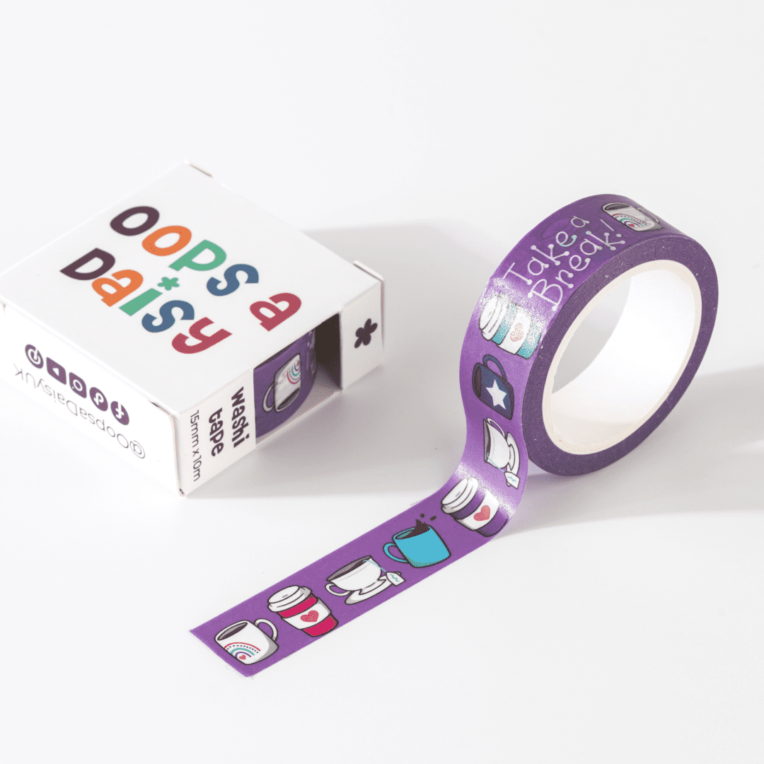 Take a Break Coffee and Tea washi tape, purple