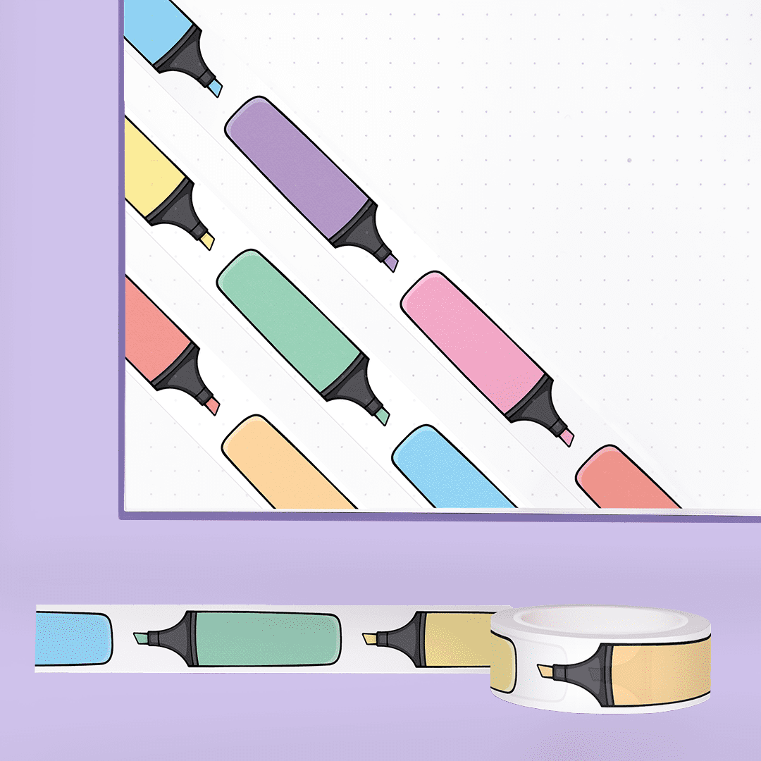 Rainbow Highlighters washi tape
