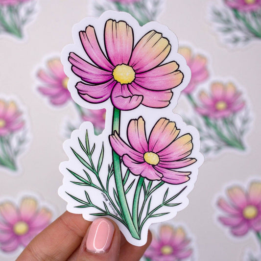 Cosmos Flower Vinyl Sticker Decal