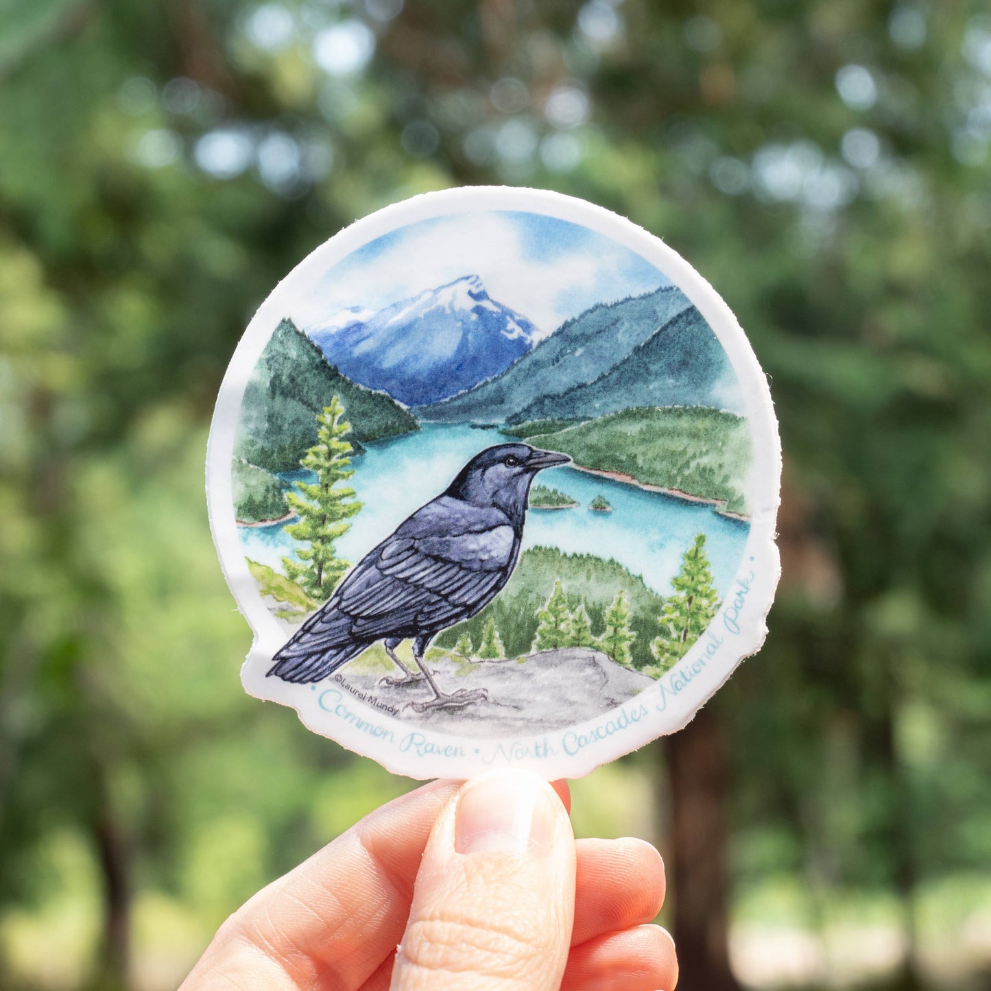 Raven Round Vinyl Sticker