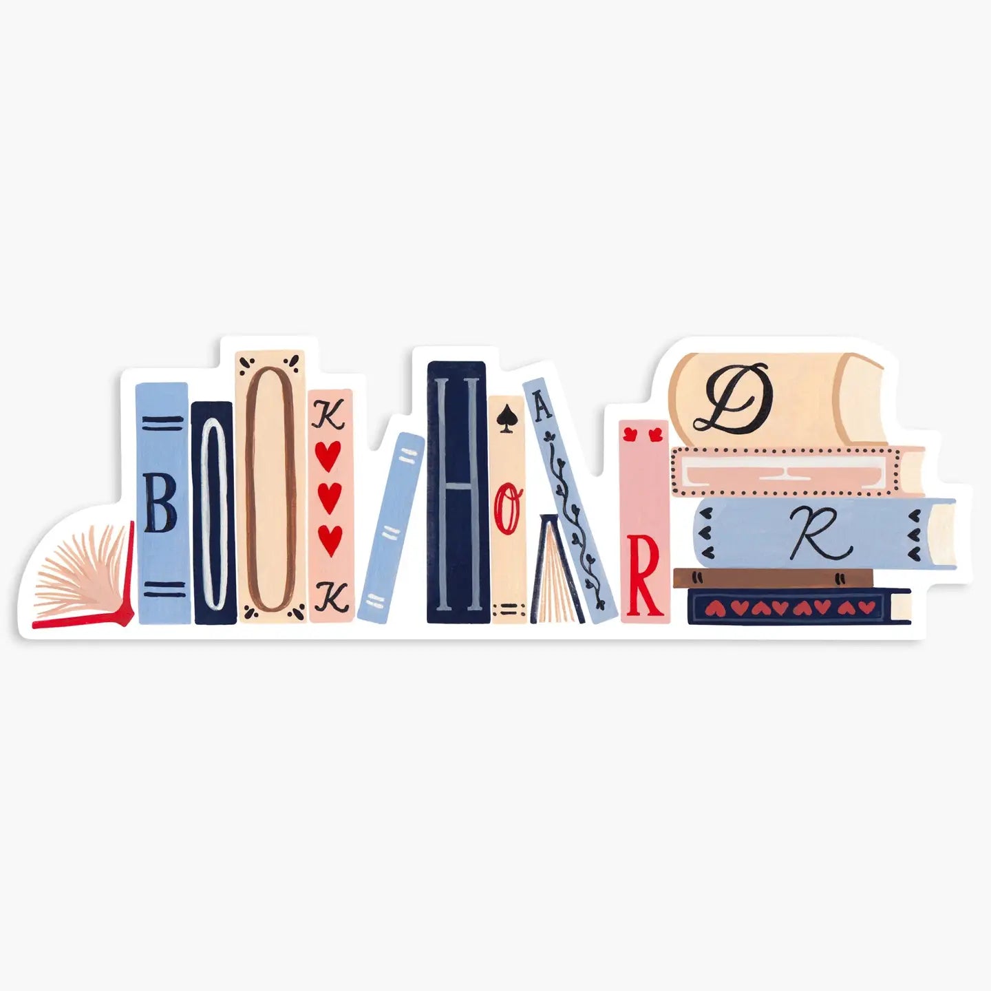 Book Hoarder sticker, horizontal