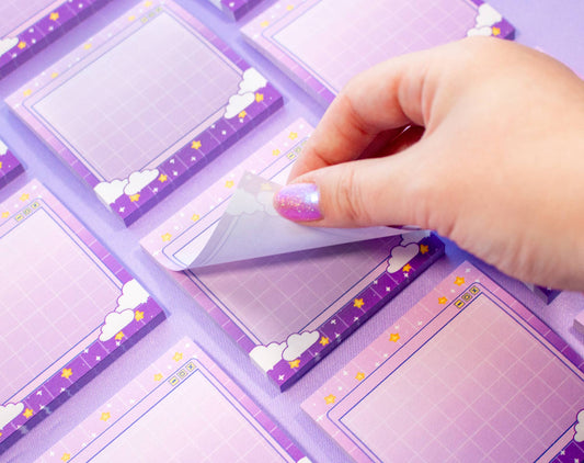 Violet Gradient Clouds Sticky Notes