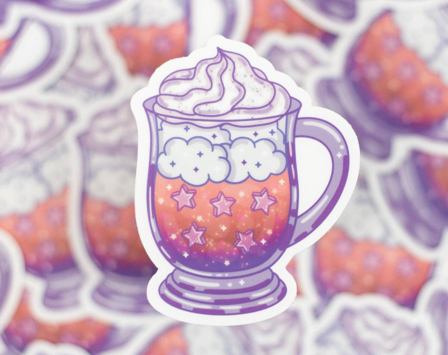 Caffeine Cosmos Clear Vinyl Decal Sticker