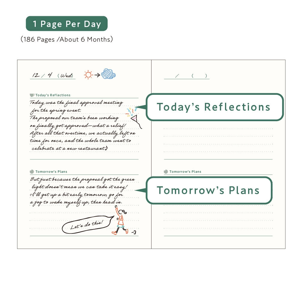 Evening Tea Time Journal - A6 Journal - Green - Daigo