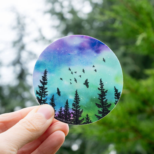 Aurora Migration Round Vinyl Sticker