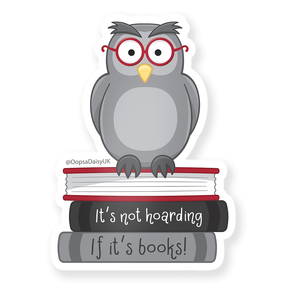 Book Hoarding Owl Sticker