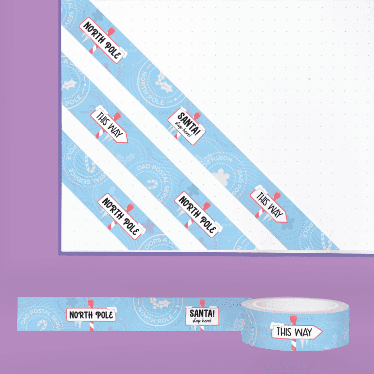 North Pole Silver Foil Washi Tape