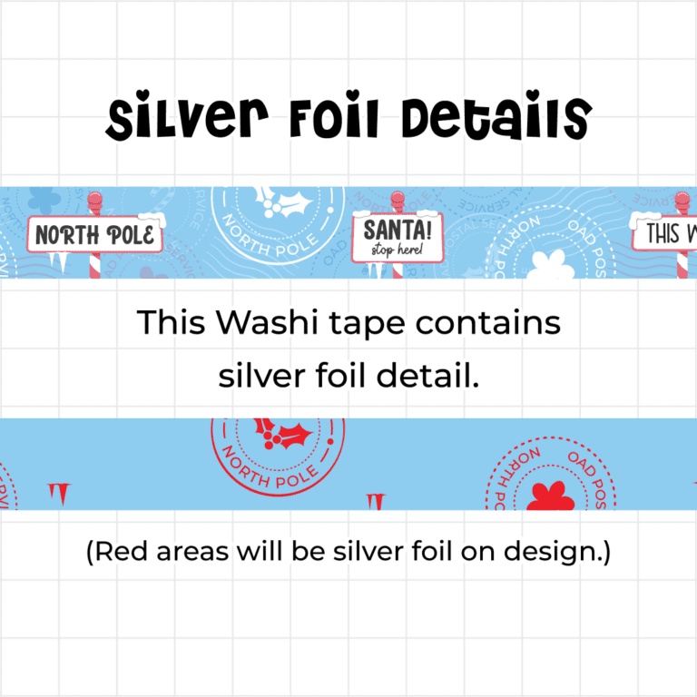 North Pole Silver Foil Washi Tape