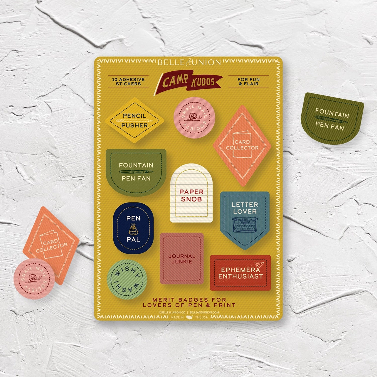 Stationery Merit Badge sticker sheet