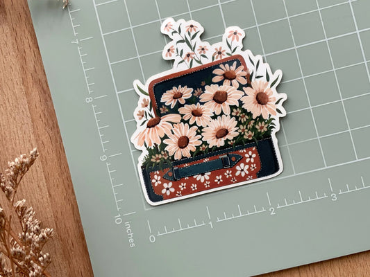 Suitcase of Daisies: Vinyl Decal