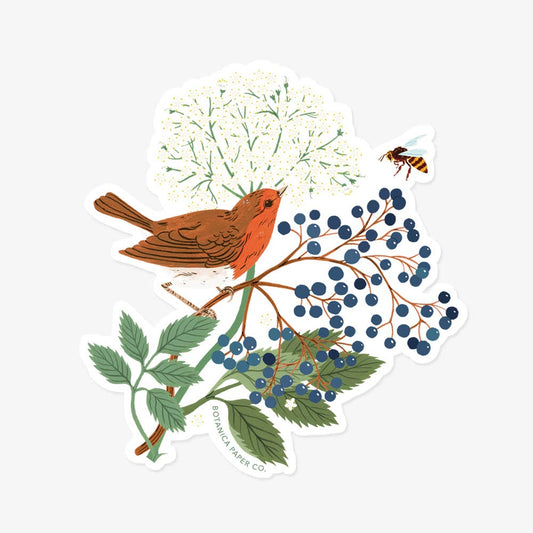 Robin in a Bloom Vinyl Decal