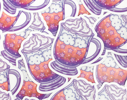 Caffeine Cosmos Clear Vinyl Decal Sticker