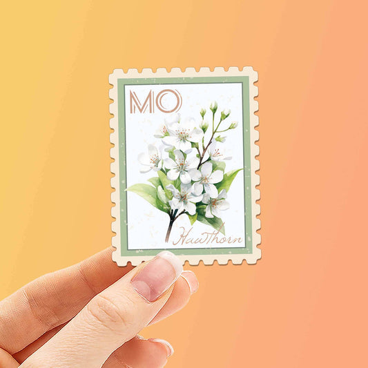 Missouri Hawthorn Stamp-Style Decal