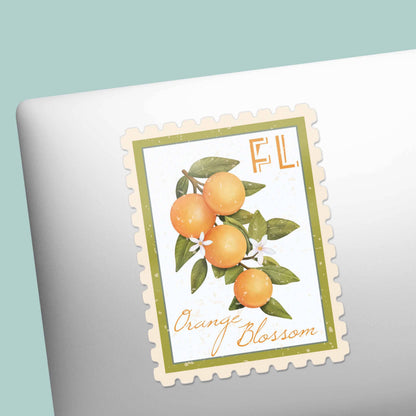 Florida Orange Blossom Stamp-Style Decal