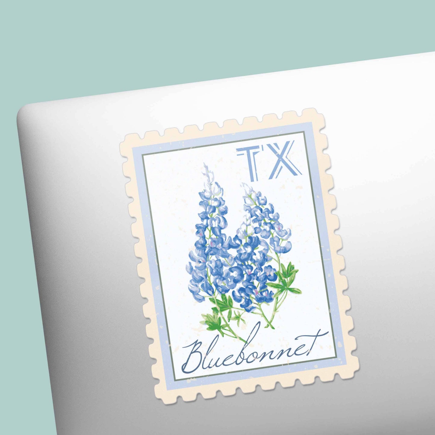 Texas Bluebonnets Stamp-Style Sticker